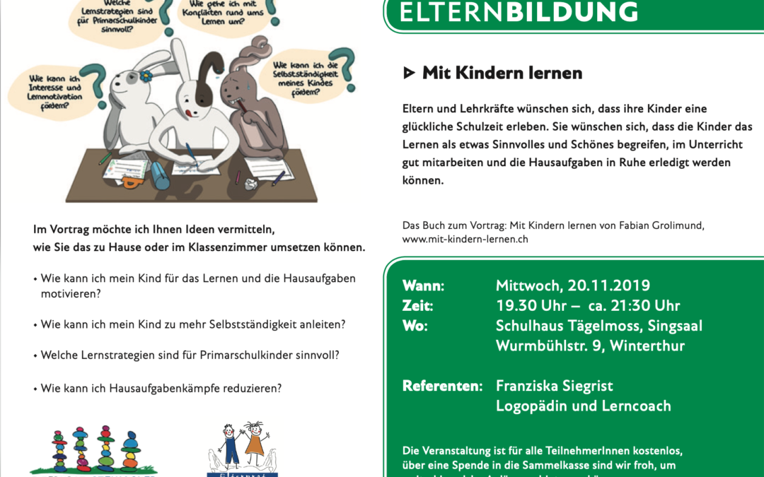 Rückblick: Elternbildung «Mit Kindern lernen» am 20.11.2019